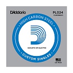 :D'Addario PL024 Plain Steel    , , .024***